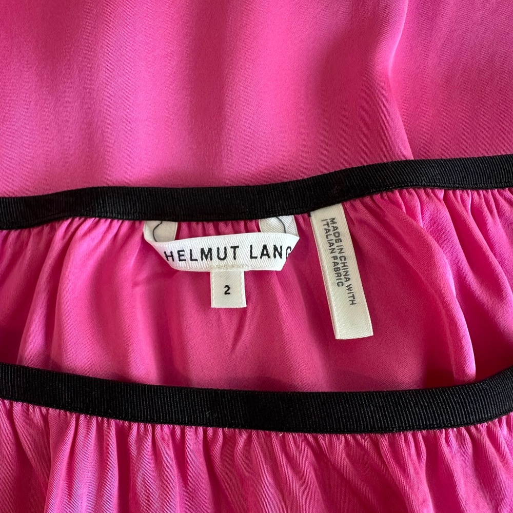 Helmut Lang Vibrant Pink Silk Side Slit Skirt - Picture 10 of 15